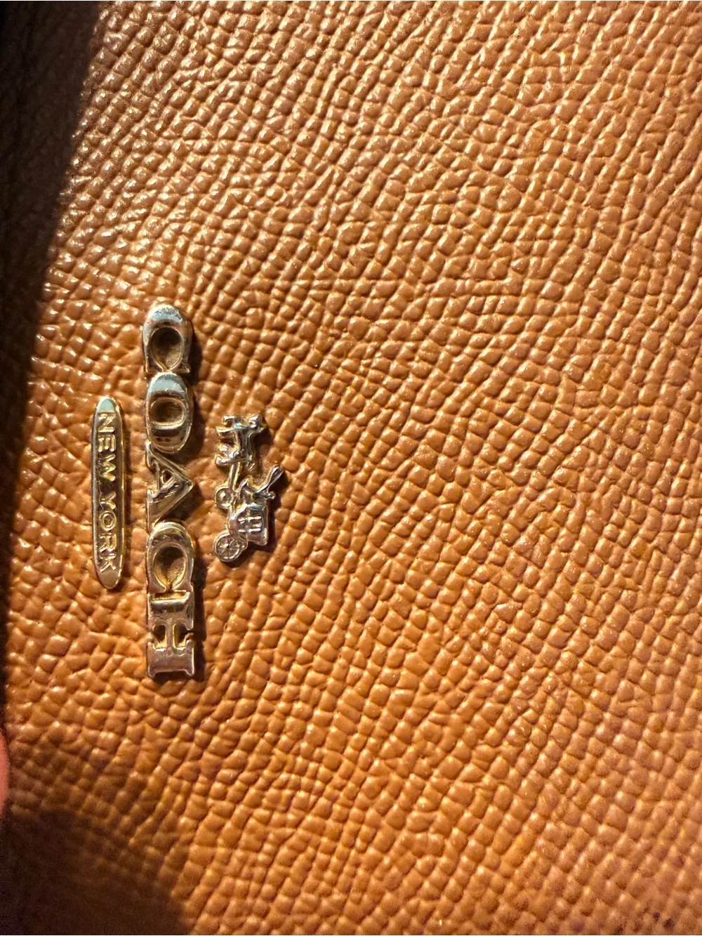 Coach Brown  Pebbled Leather Wallet with Embossed Logo